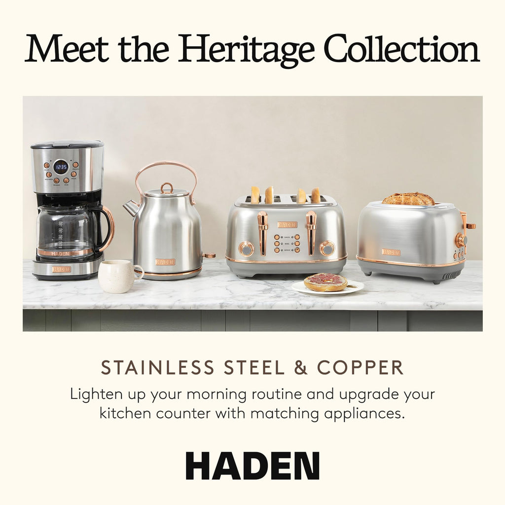 Haden Heritage 4 Slice Wide Slot Stainless Steel Toaster