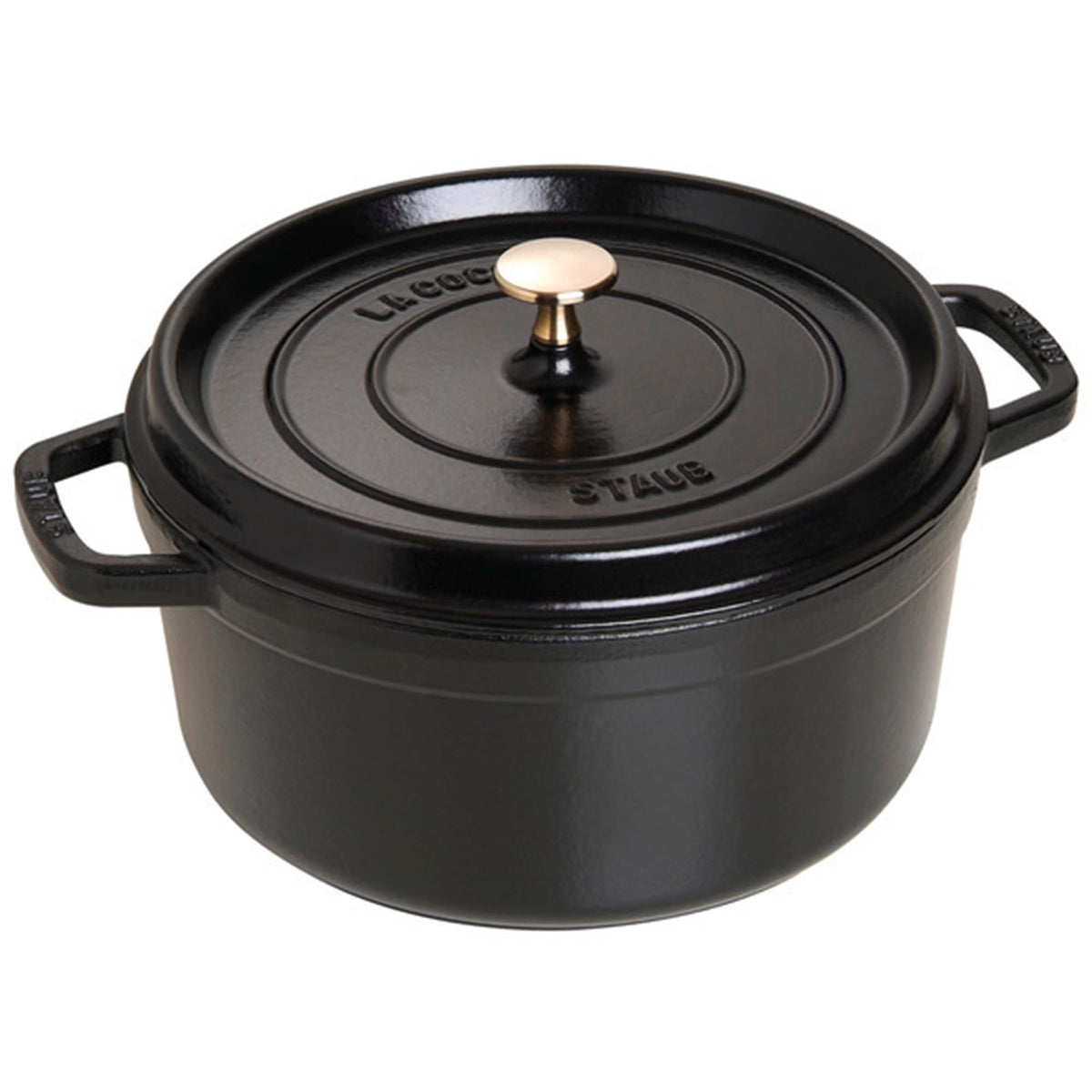 STAUB Cast Iron Dutch Oven 5.5-qt Round Cocotte, Made in France, Serves 5-6, Black Matte