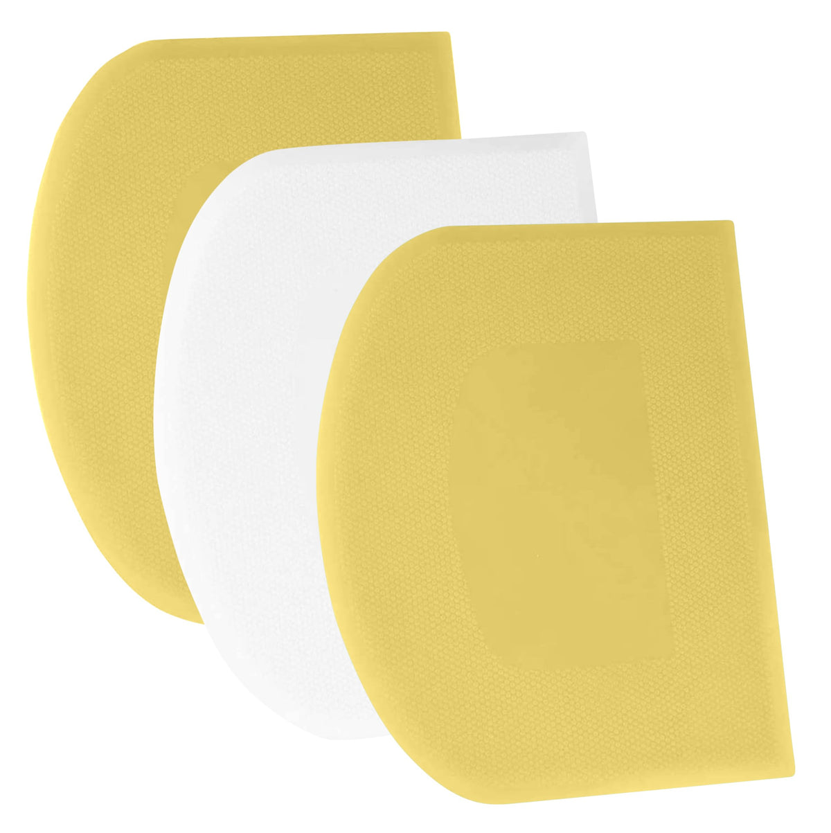 SURDOCA Dough Scraper Bench Scraper - 3P 4.7x3.7" Plastic Flexible Bowl Scraper, Sharp Edge & Angles Cake Scraper. Non-Slip Bakeware Decorating Tools Sculpting & Modeling Tools - Green+White+Green
