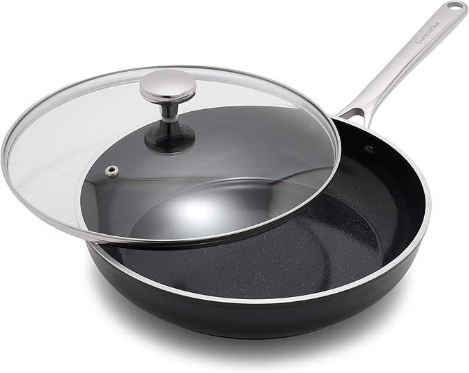Lumenflon Orfeo 10 Piece Nonstick Cookware Set, Made in Italy, Diamond Ceramic PFAS-Free Pots & Pans, Induction Ready, Scratch Resistant, Laser-Fused Surface for Durability, Dishwasher Safe