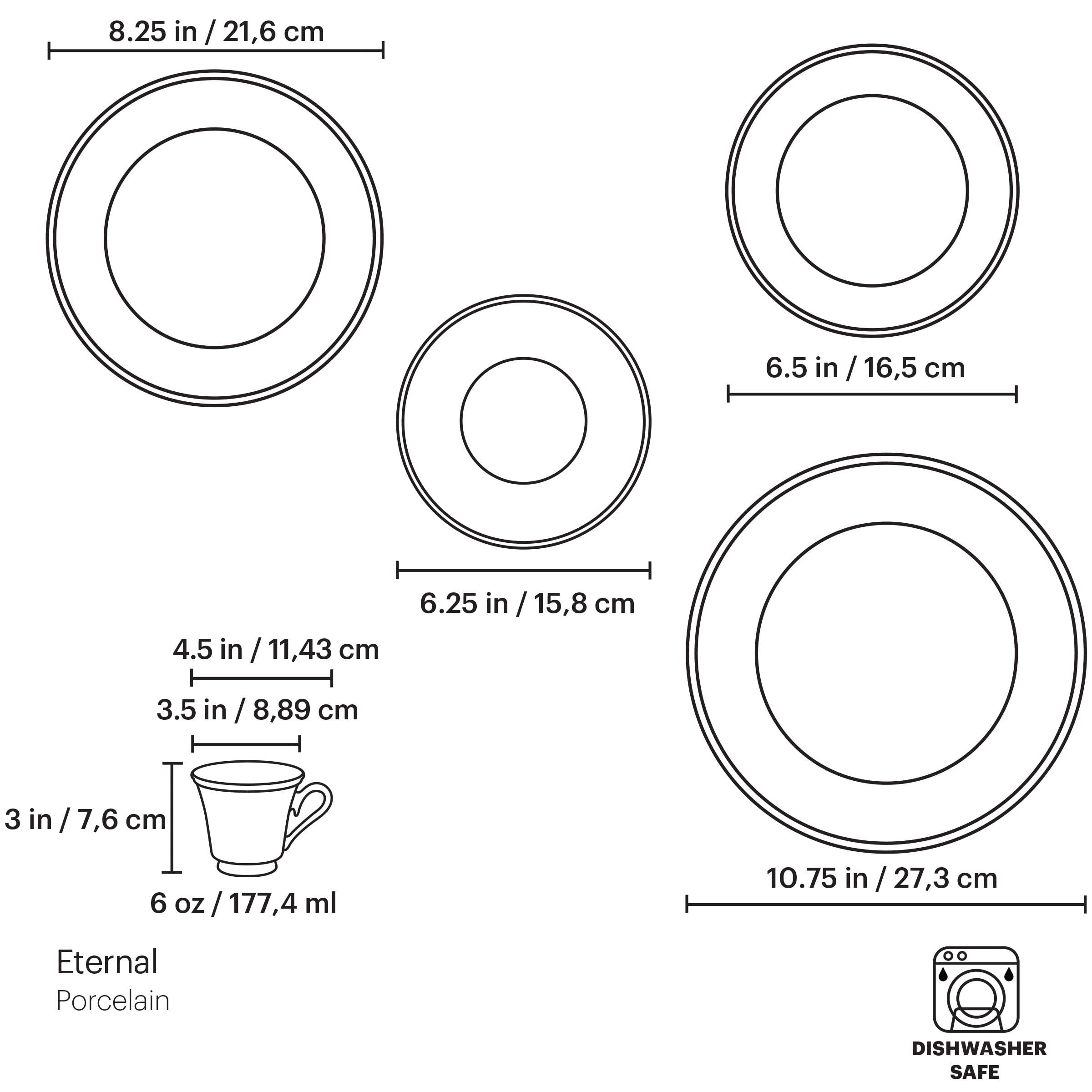 Lenox Dinnerware Set, Eternal 5-Piece Place Setting, 24-Karat Gold Accents Set, Service for 1, Made Of Ivory Porcelain, Dishwasher Safe, Plates, Cups And Saucers, Home And Kitchen (Ivory, 5 Piece)