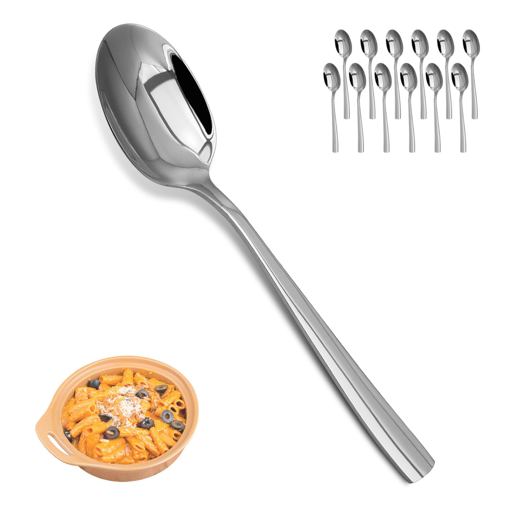 SANTUO Stainless Steel Teaspoon Set,12 Piece 6.7" Spoons Silverware,Dessert Spoons,Mirror Finish & Dishwasher Safe