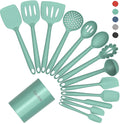 Coukre Silicone Kitchen Cooking Utensils Set, Heat Resistant, 14-Piece