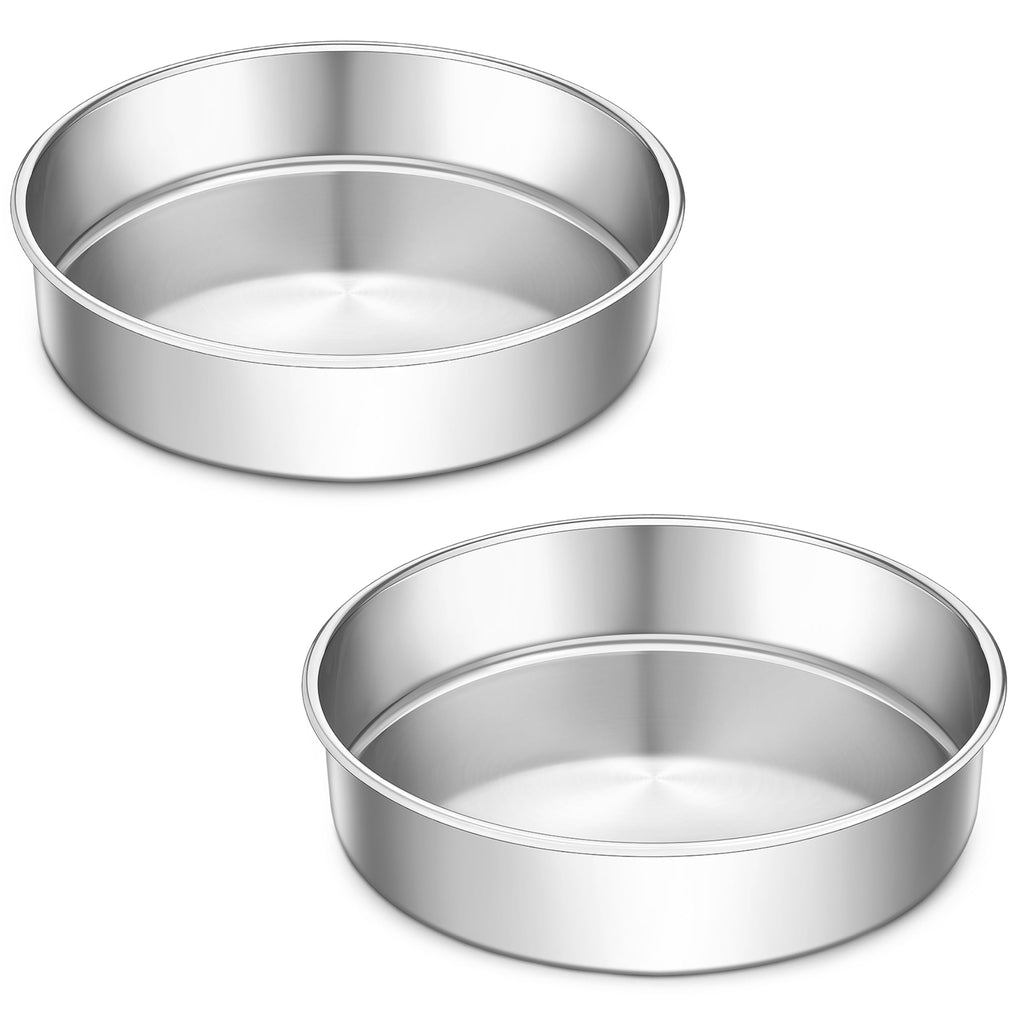 LIANYU 6 Inch Cake Baking Pans Set of 4, Stainless Steel Round Cake Bake Pan Non Stick, Fit in Pot Pressure Cooker Air Fryer, Healthy & Toxic Free, Leak-proof & Dishwasher Safe, Black
