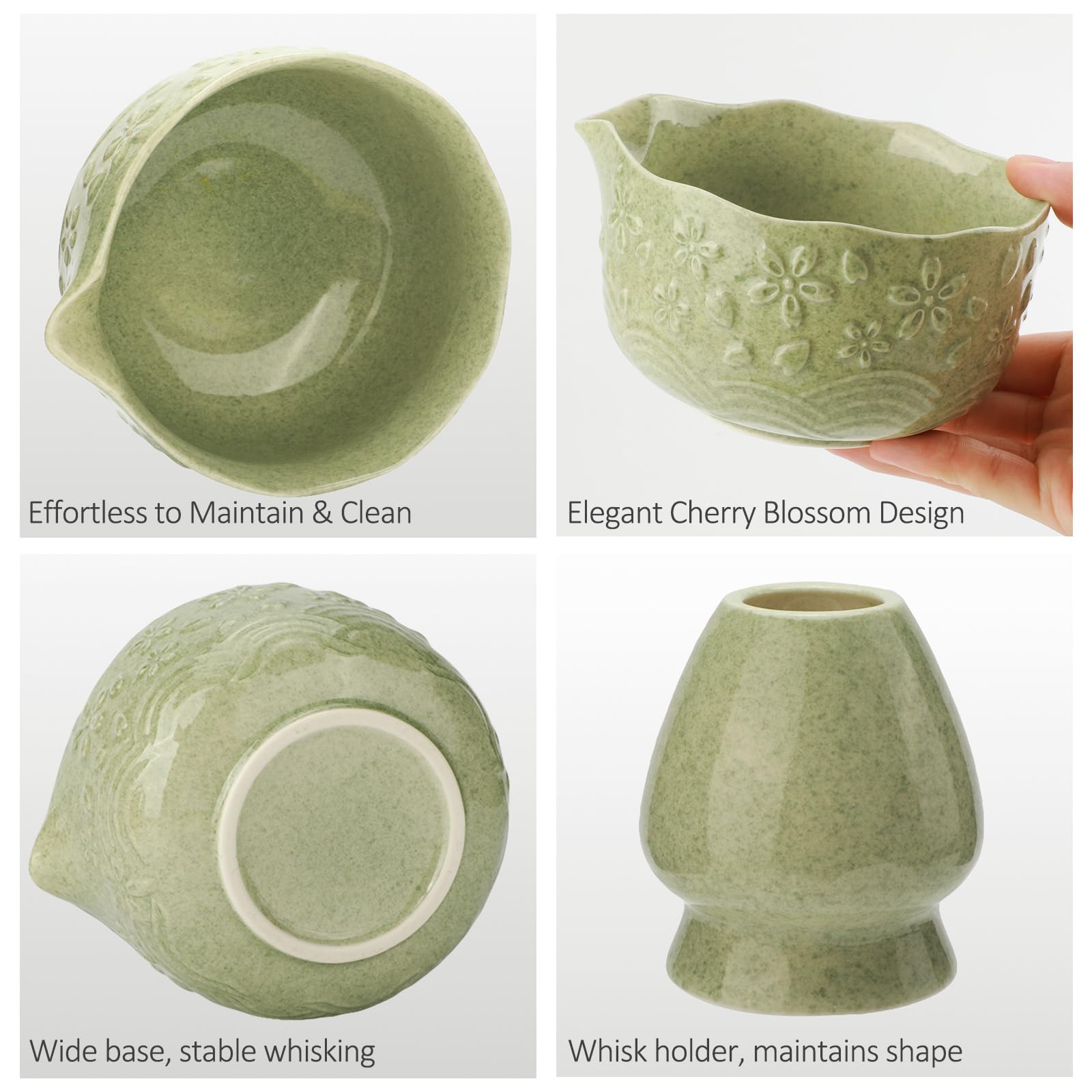 VENSEEN Matcha Whisk Set with Japanese Ceramic Bowl & Whisk, 8-Piece