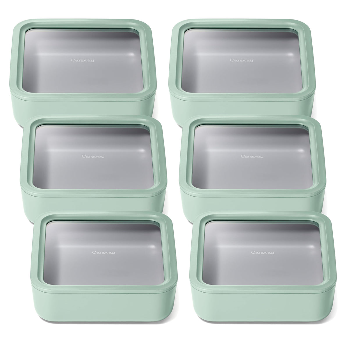Caraway 6-Piece Glass Food Storage Container Set