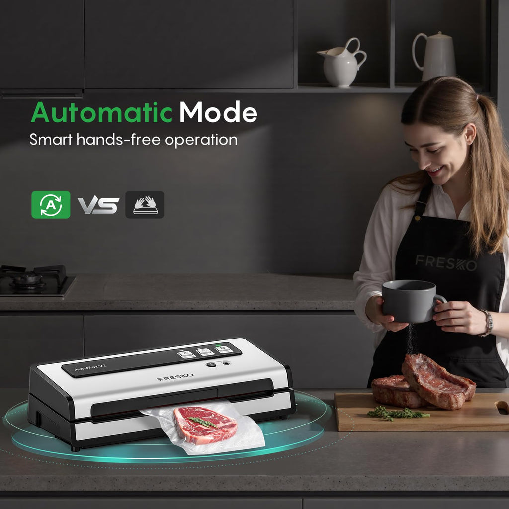 FRESKO Vacuum Sealer Machine with Automatic Bag Detection, Compact Design