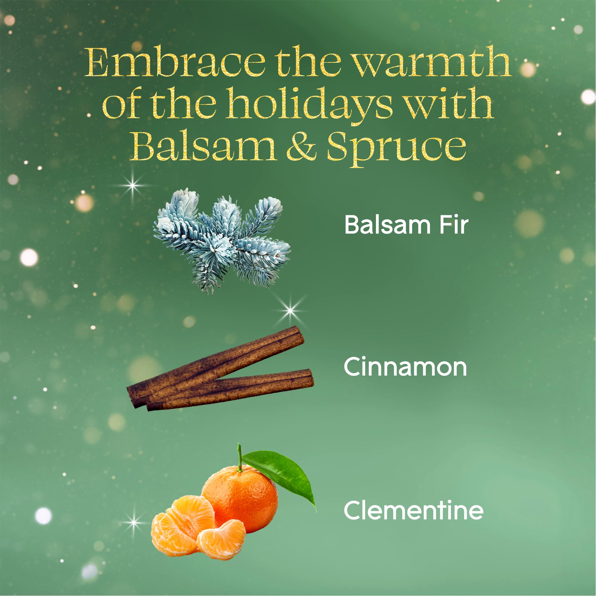 Glade 3-Wick Scented Candle Jar, Balsam & Spruce, Air Freshener Infused with Essential Oils, 6.8 Oz, 3 Count