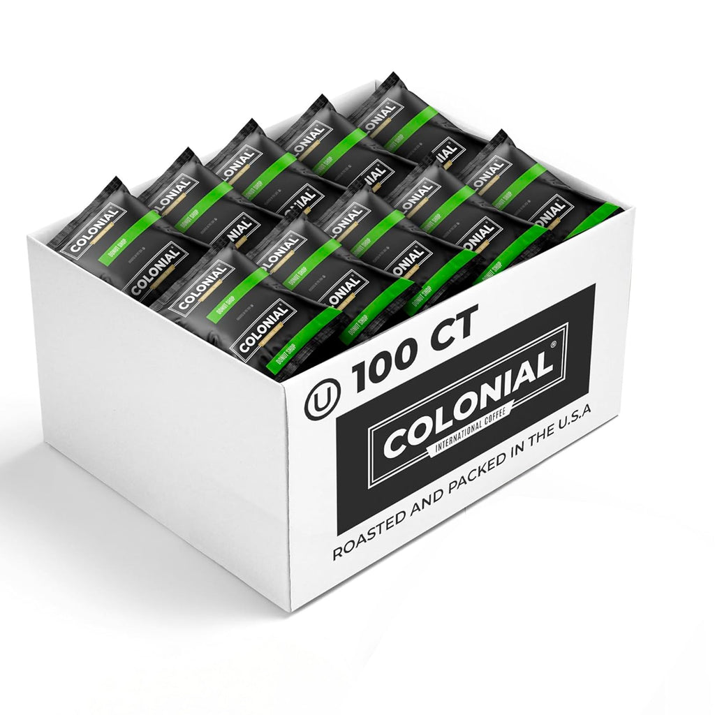 Colonial Coffee Ground Frac Packs, Variety Pack, Med/Dark/Decaf, 32-Ct