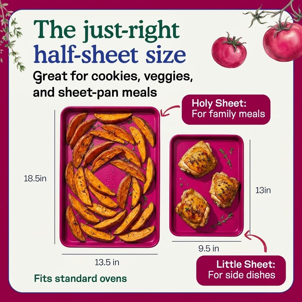 Great Jones Nonstick & Non Toxic Quarter Sheet Pan 13.5" x 9.5" (Raspberry)
