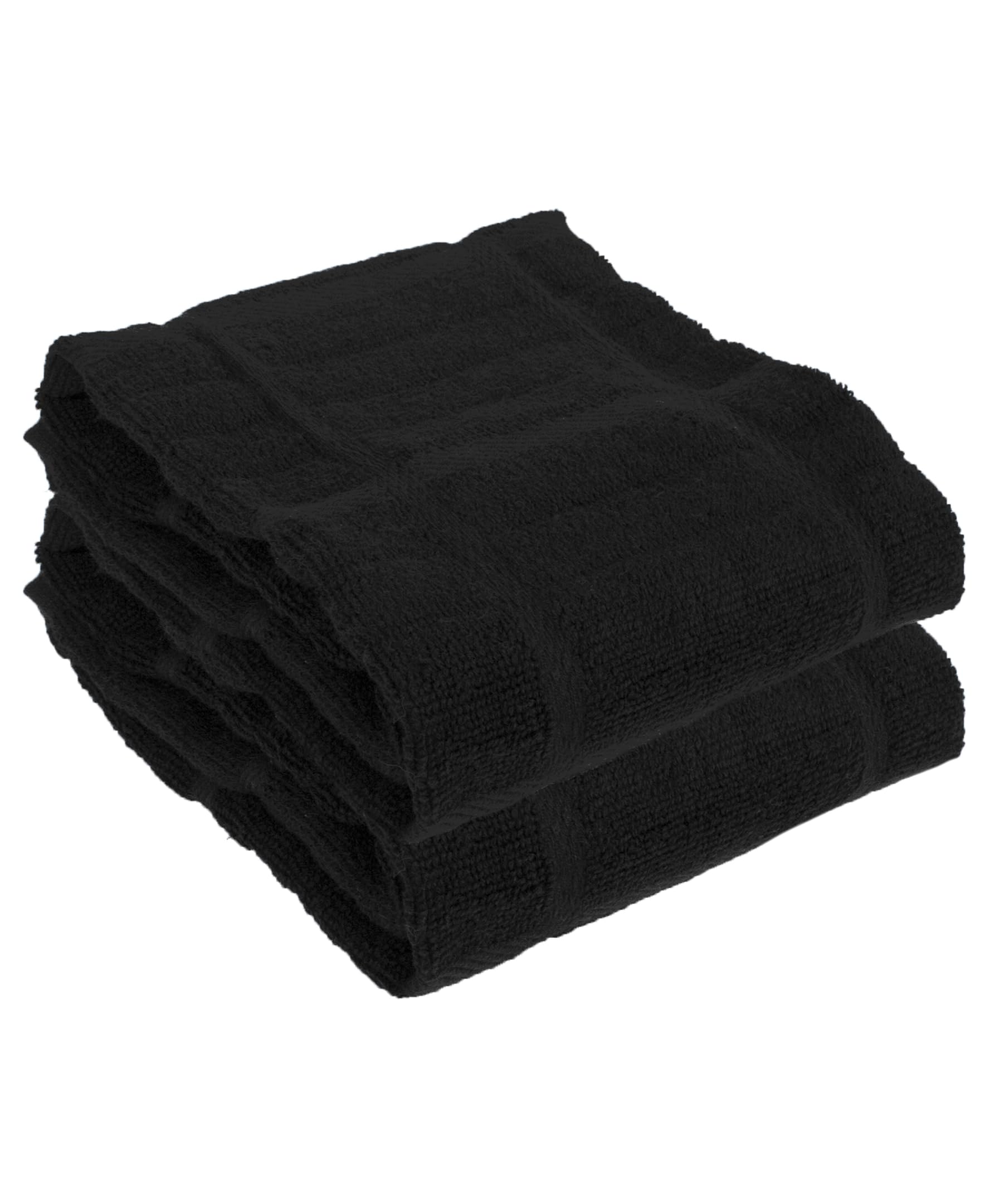 All-Clad Solid Kitchen Towels: Highly Absorbent, Super Soft Long Lasting - 100% Cotton, 17"x30" Tea Towels for Cleaning & Drying Dishes, Pans, Glassware, or Countertops, (2-Pack), Black