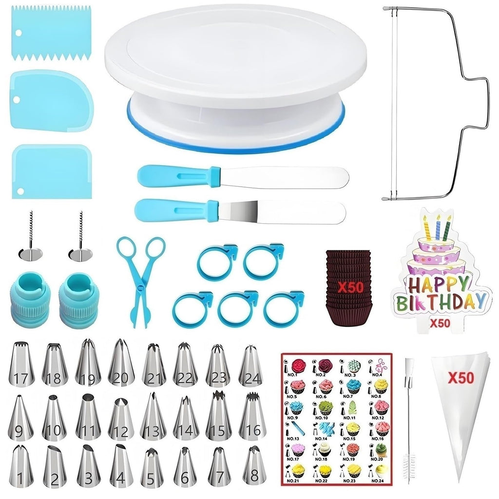 ANSLYQA Cake Decorating Kit, 193 Pcs Baking Tools (Blue)
