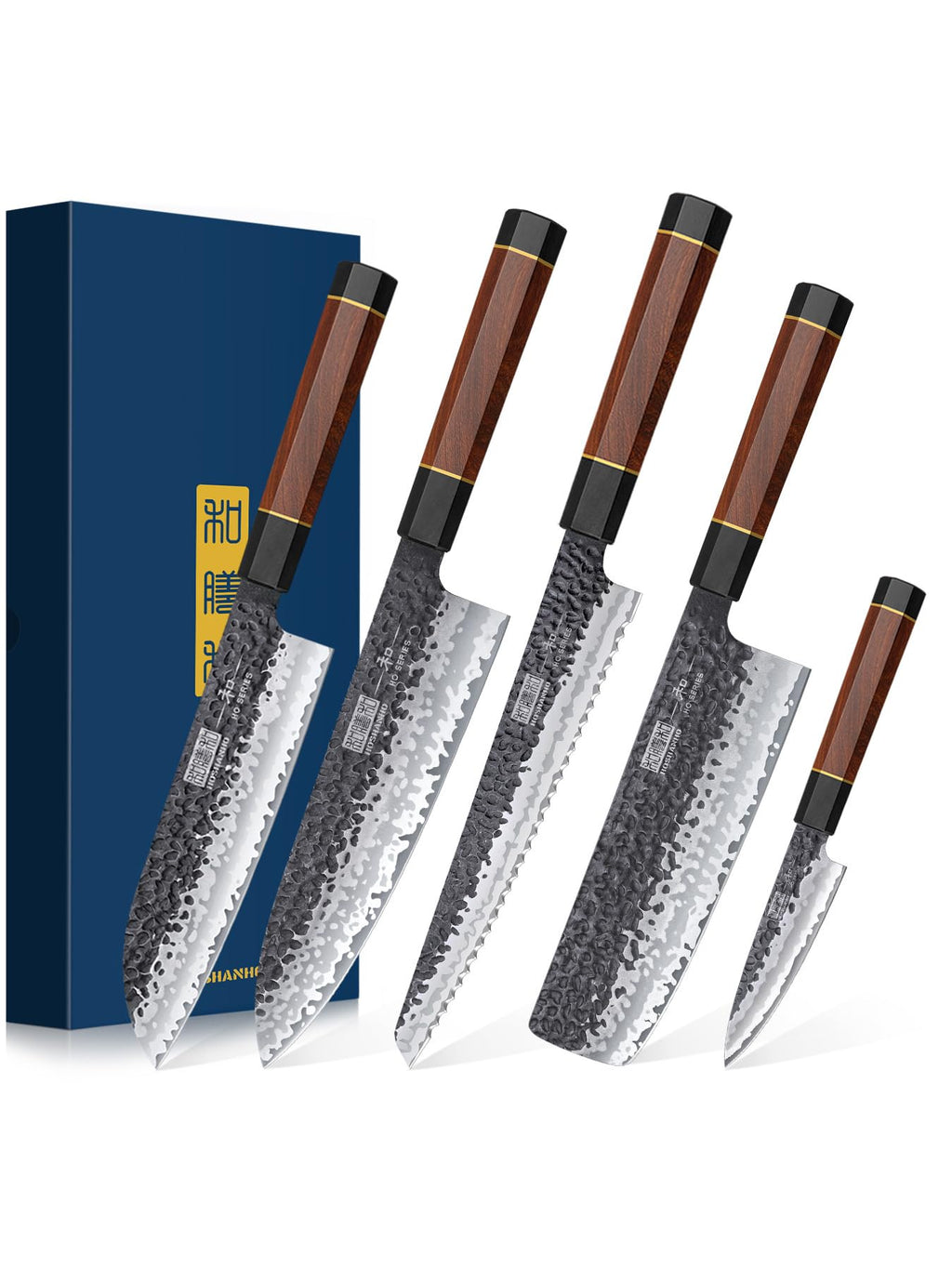 HOSHANHO 7 Pcs Knife Set with Magnetic Block, Japanese Kitchen Knife Set