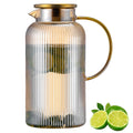 Buaic Glass Pitcher with Lid, 84 oz/ 2.5L Amber Glass Water Pitcher