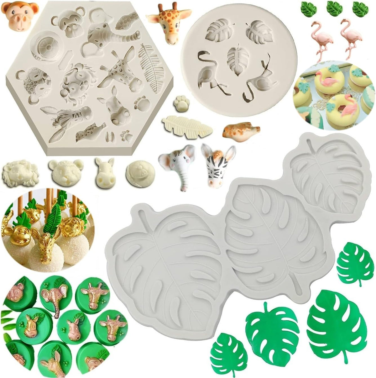 Roses Mold Flower Silicone Cake Molds for Chocolate Sugarcraft Fondant 2Pcs