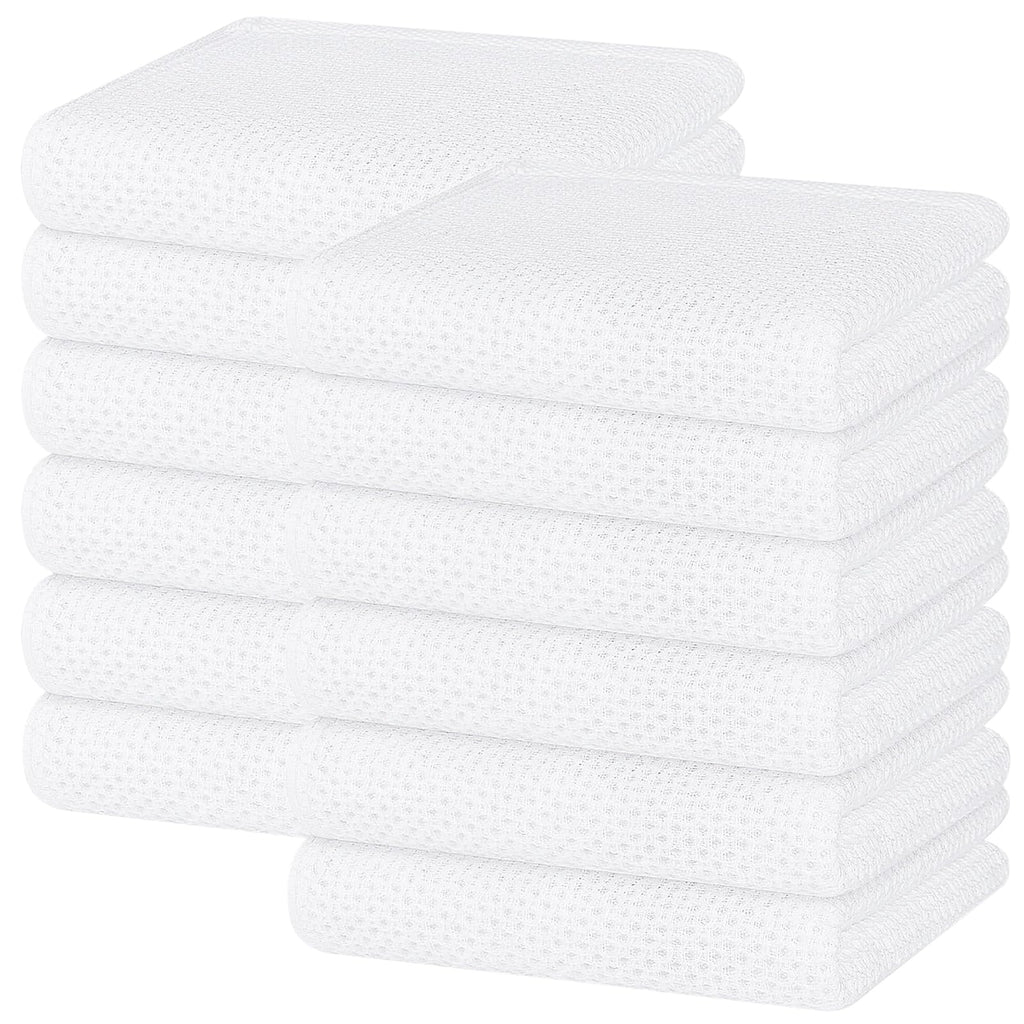 Homaxy 100% Cotton Waffle Weave Kitchen Dish Towels 12-Pack, Black