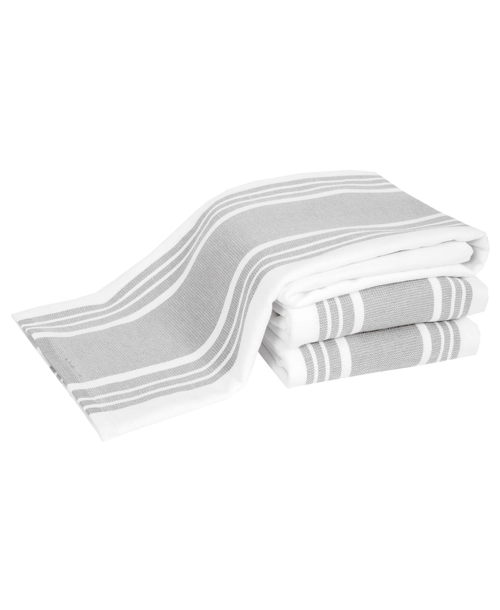 All-Clad Dual-Purpose Kitchen Towels: Highly Absorbent - 100% Cotton, 17"x30" Dish Towels for Cleaning & Drying Dishes & Glassware, 3-Pack, Titanium