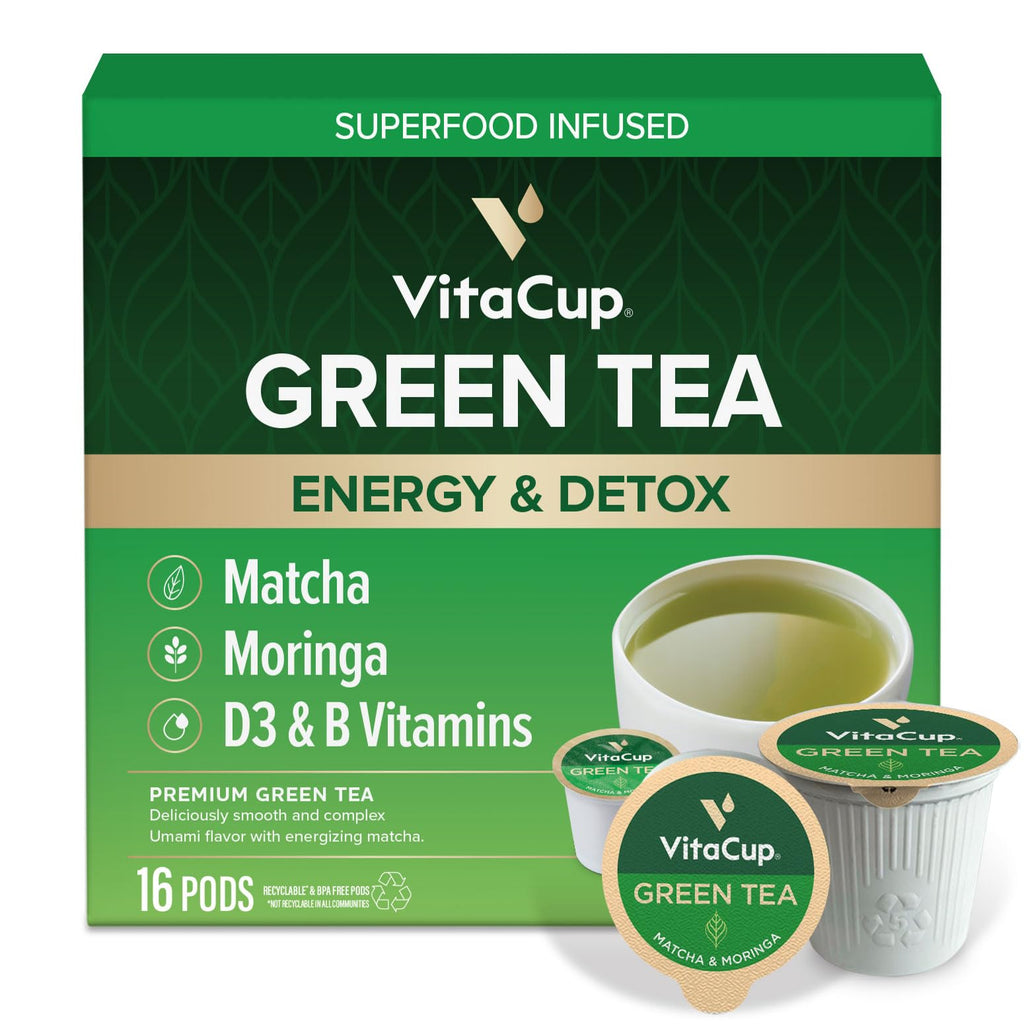VitaCup Green Tea Pods with Matcha Moringa, 16ct