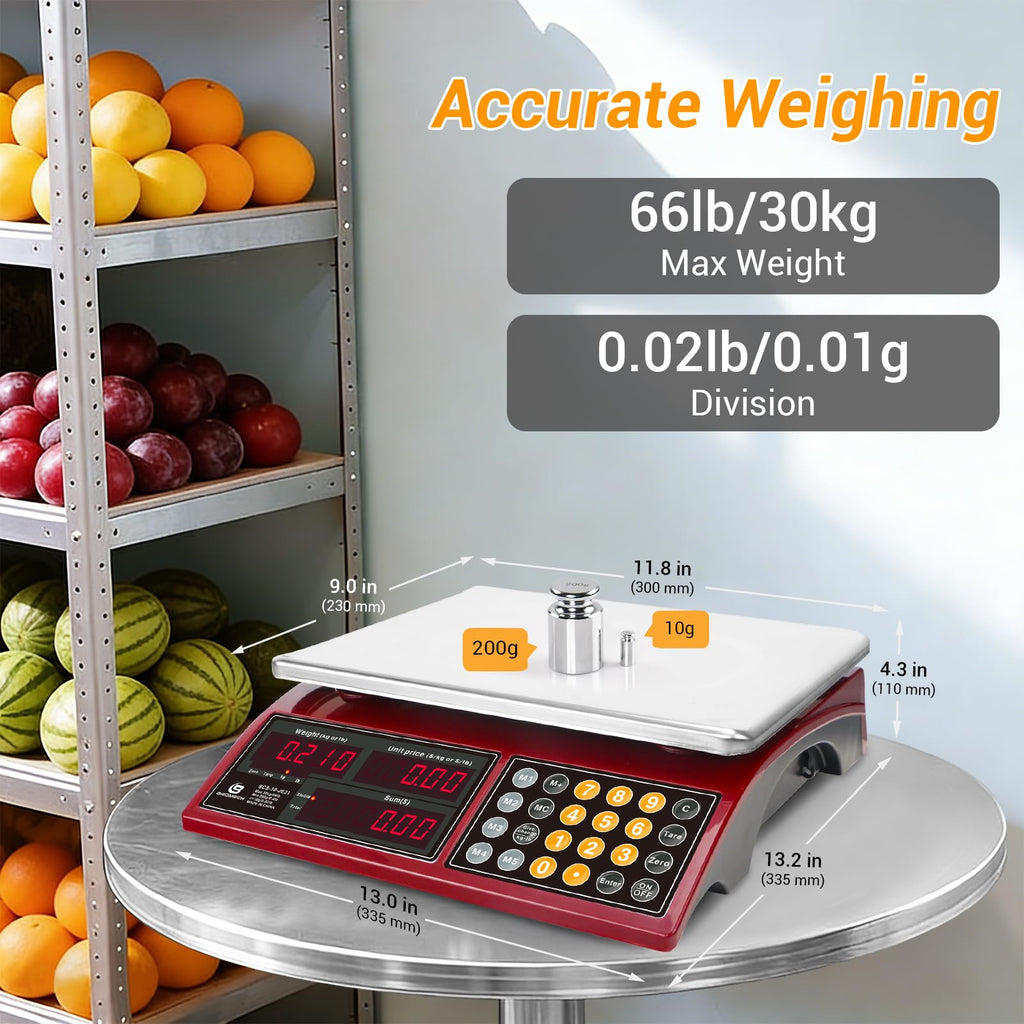 BROMECH 66lb Digital Commercial Kitchen Scale with Price Computing