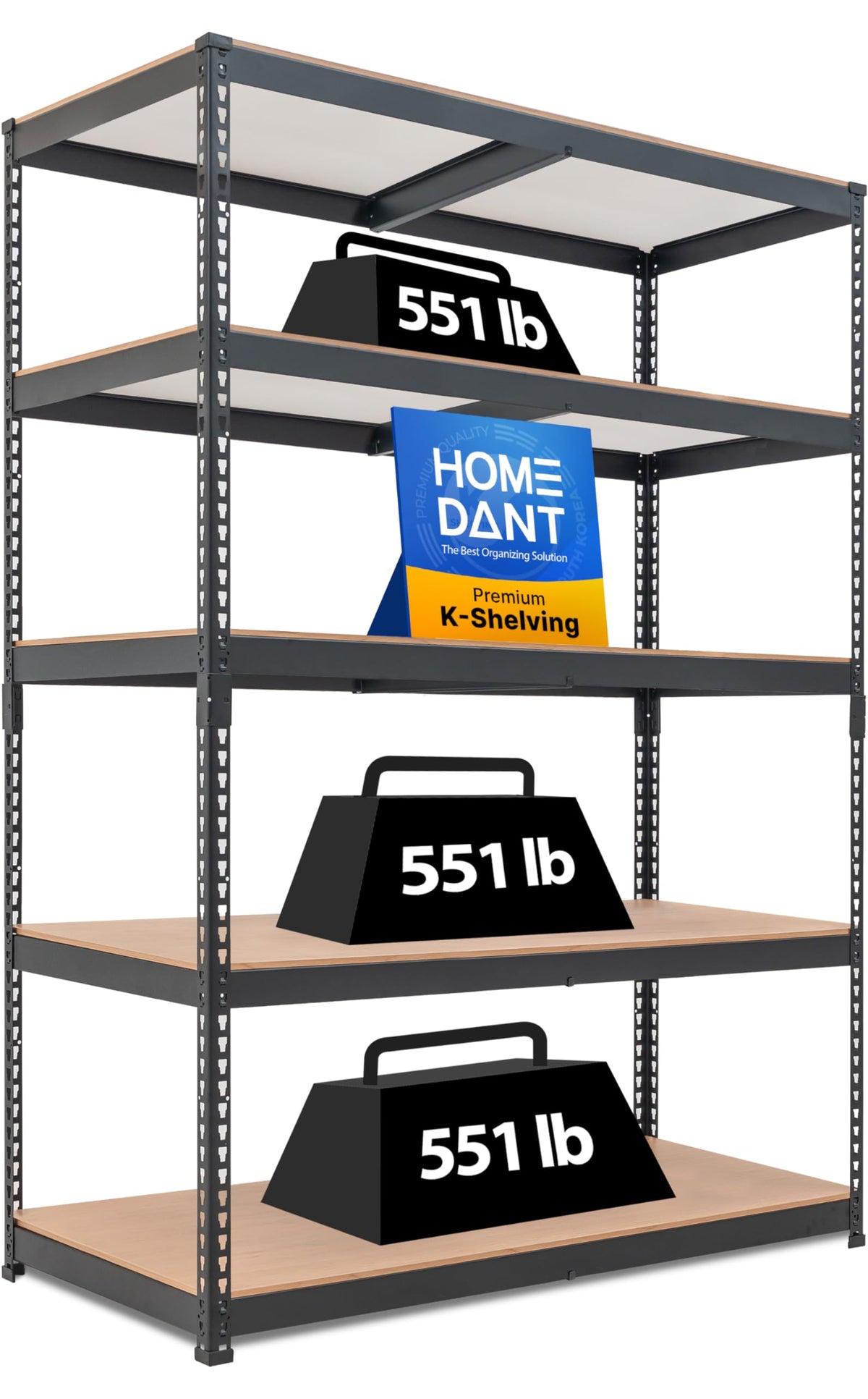 HOMEDANT White 28" W 5 Tier Storage Shelves Garage Shelving Unit Metal