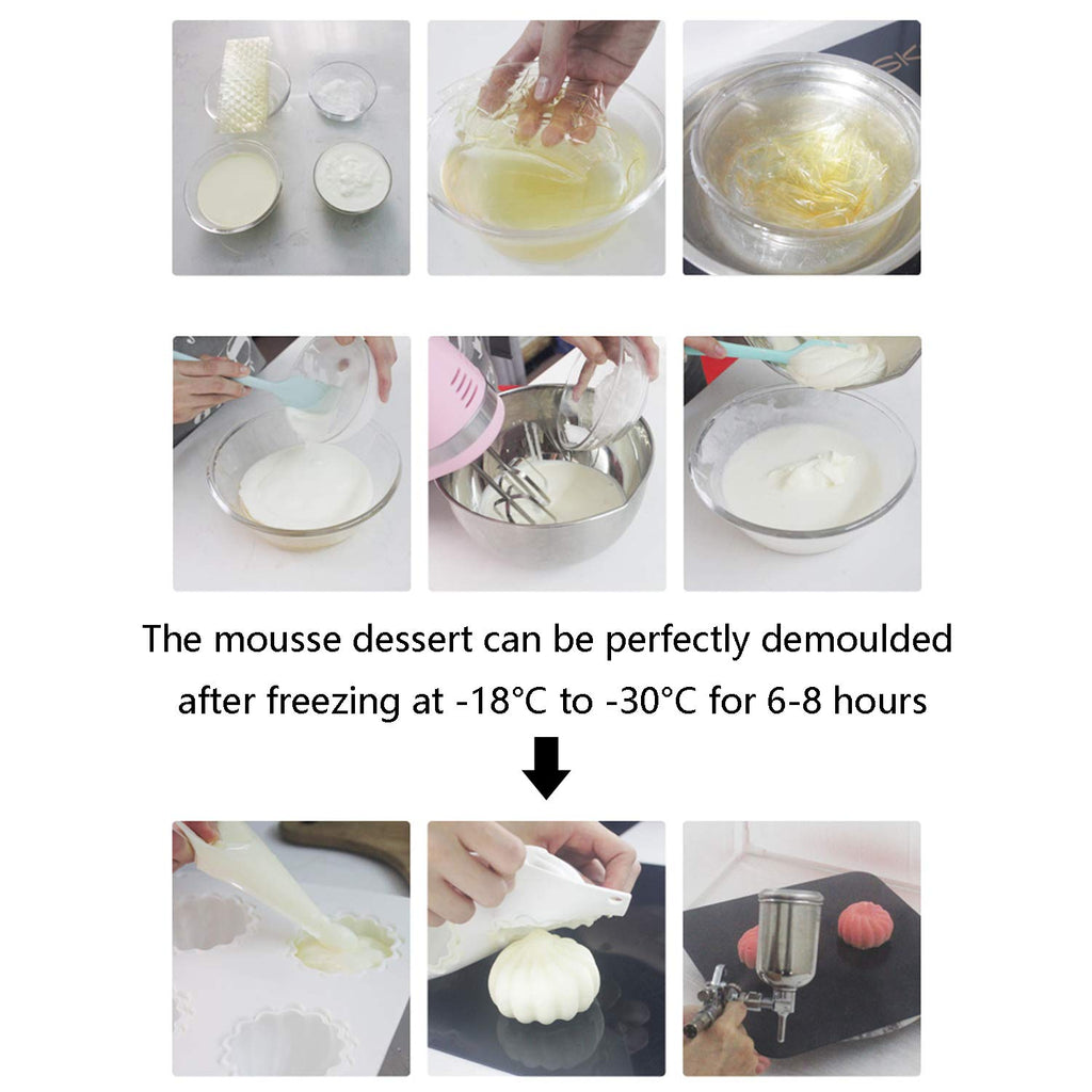 OCPO Kitchen Cloud Silicone Mold for Baking Mousse Cake, 6 Cavities