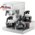 NUPANT 12 Cup Commercial Coffee Maker Auto Filling Drip Coffee Machine with 3 Carafes 3 Warmers, Filters, Stainless Steel Pour Over Coffee Brewer with Hot Water Dispenser for Restaurant Office Cafe