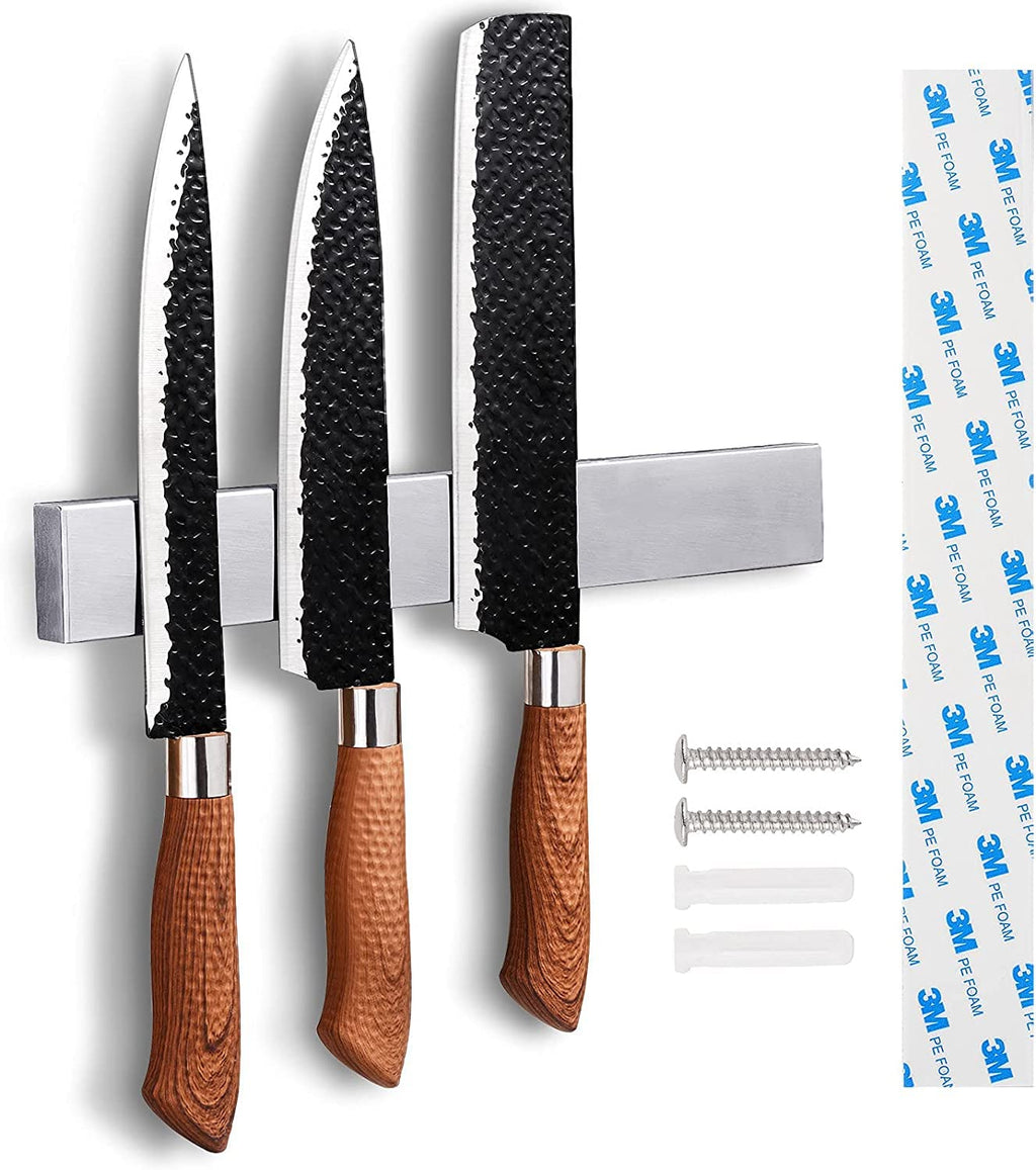 Enkrio 8 Inch Magnetic Knife Holder for Wall No Drill Stainless Steel