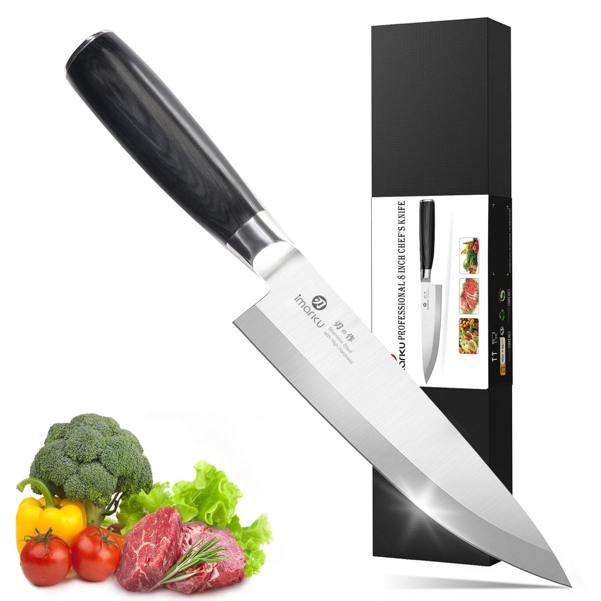 imarku Japanese Chef Knife-Sharp Kitchen Knife 8 Inch, Gift for Mom & Dad