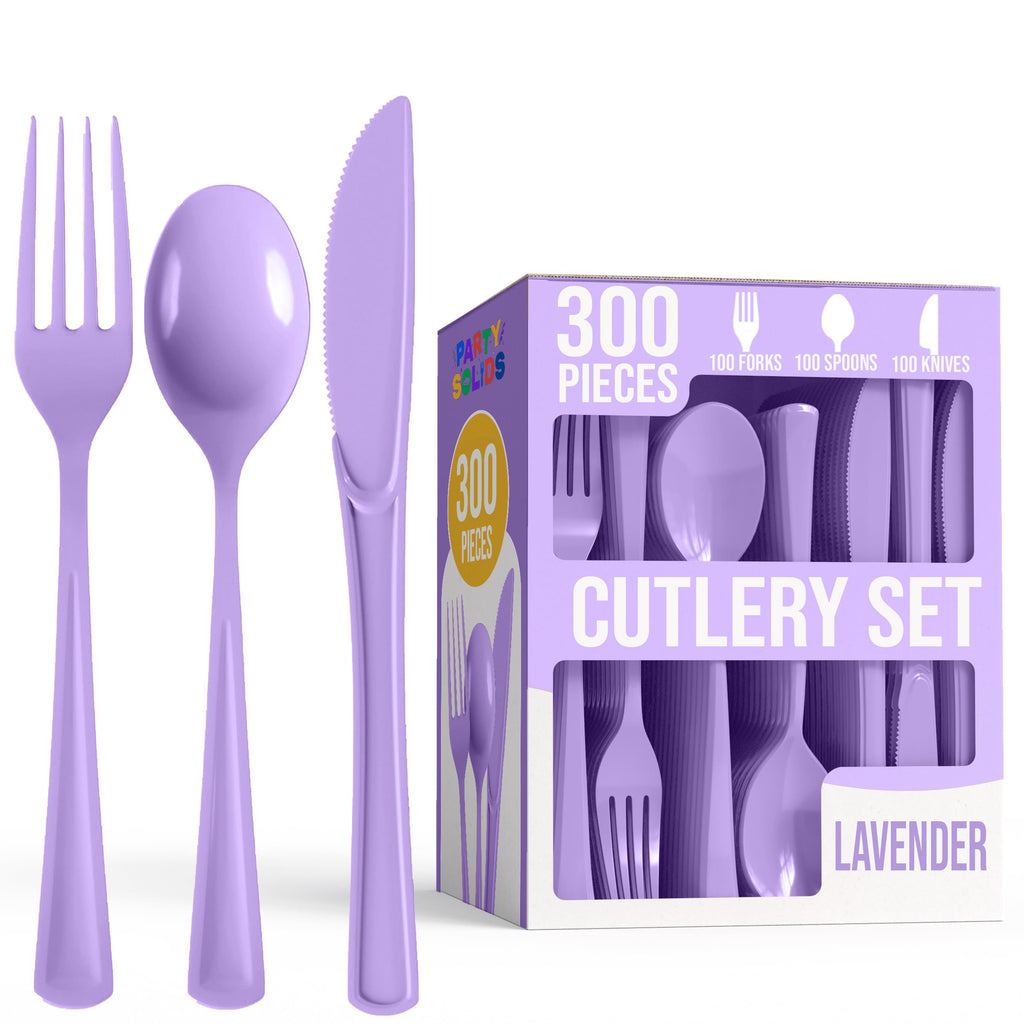 Party Solids Dark Blue Plastic Silverware 300 Pcs Dark Blue Cutlery Set