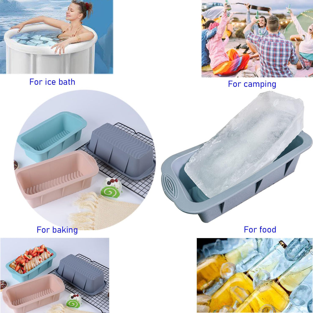5Pcs Extra Large Ice Block Mold, Grey Silicone Ice Block Molds for Ice Bath Tub, Big Ice Cube Molds for Ice Bath, Ice Maker for Cold Plunge or Coolers, Ice Tray Accessories for Ice Bath Chiller