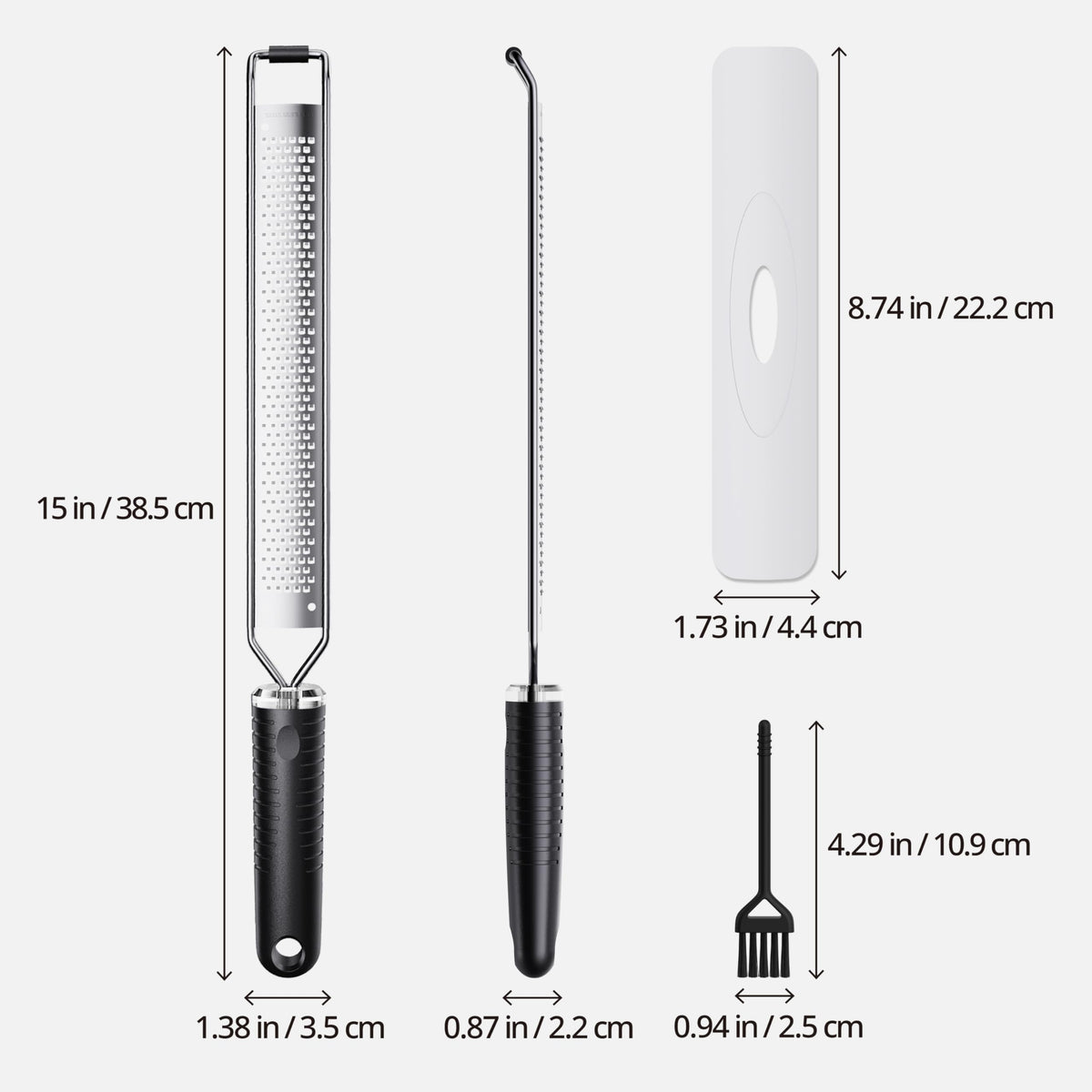 Cheese Grater with Slip-Free Grip, Lemon Zester for Gitrus fruits, Chocolate, Hard Cheeses