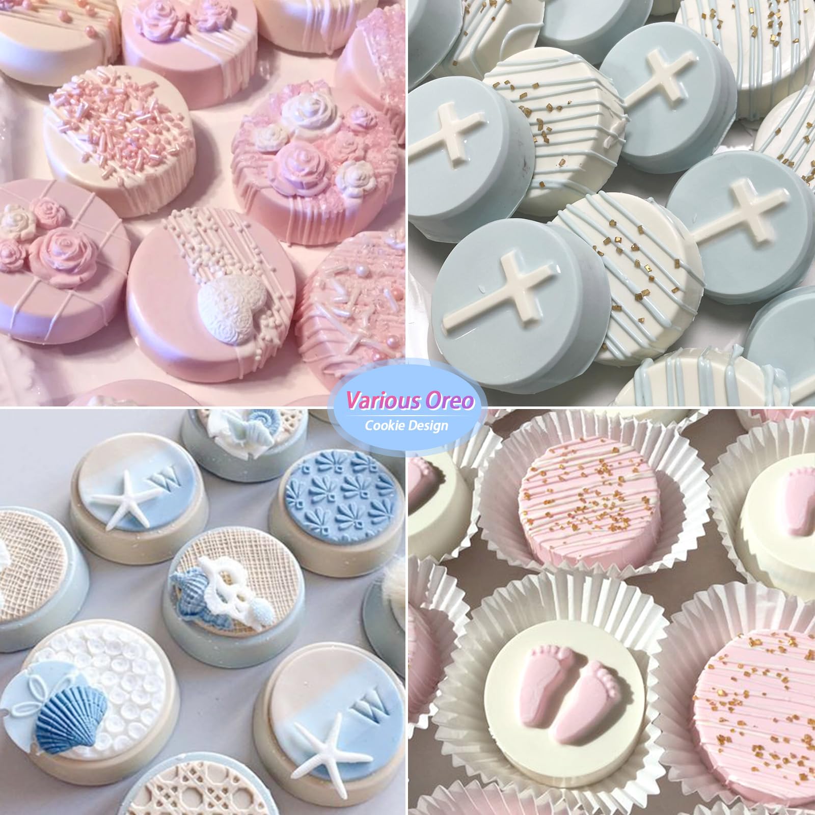 Sakolla 3 Pcs Round Chocolate Cookie Molds, 12-Cavity Cylinder Silicone Molds for Chocolate, Cake, Candy, Pudding, Mini Soap (2 Rose Red+1 Blue)