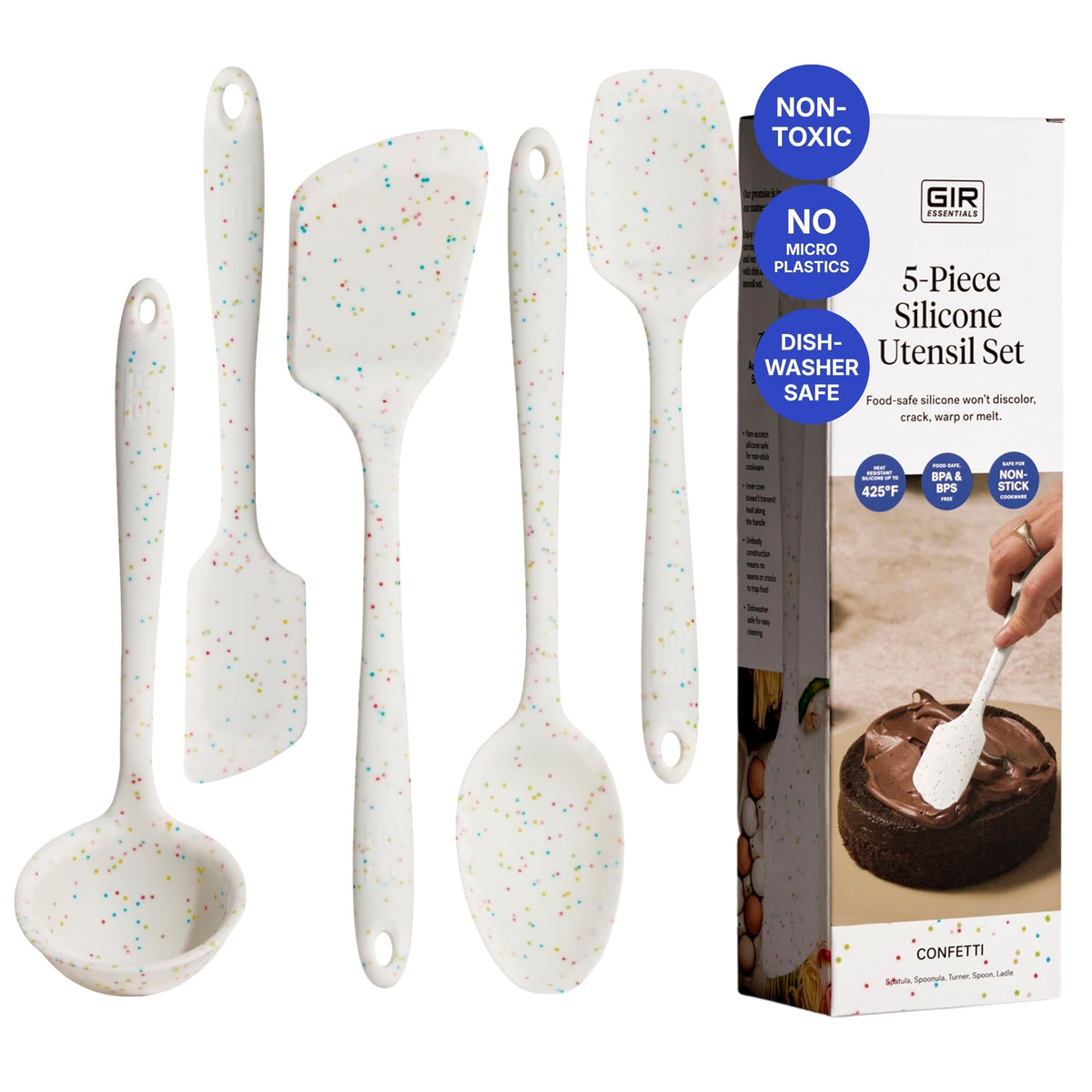 GIR: 5-Piece Silicone Essentials Kitchen Utensils Set – Party Confetti
