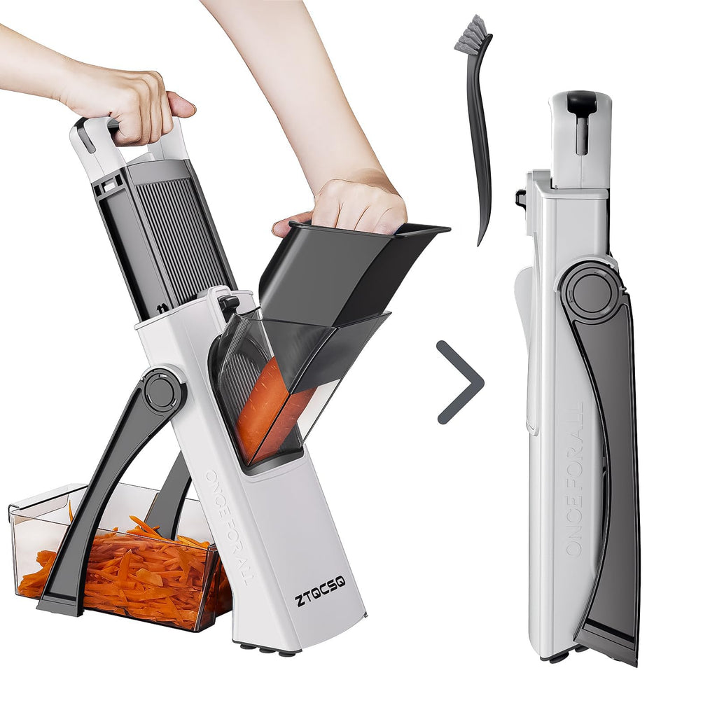 ZTQCSQ [All in 1] Safe Mandoline Veggie Slicer + Spiralizer for Kitchen