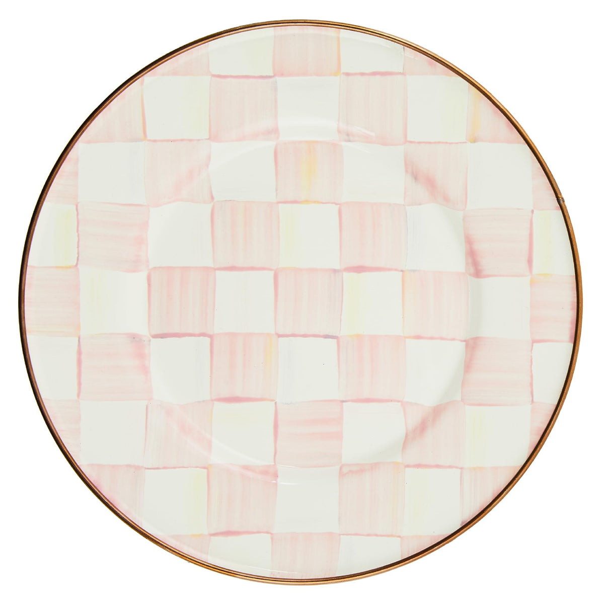 MACKENZIE-CHILDS Enamel Dessert Plate Set, Black-and-White Courtly Check