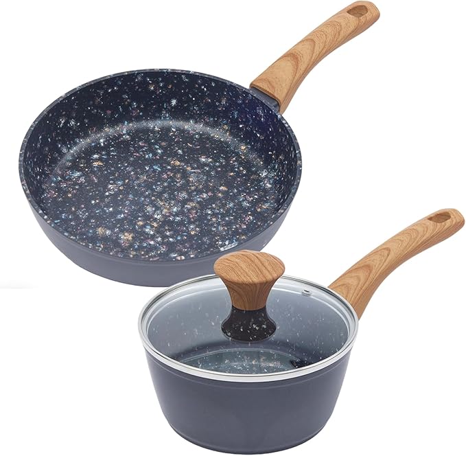 Jovire 3-Piece Nonstick Set | 9.25" Pan + 1.4/2.2QT Pots | PFAS-Free