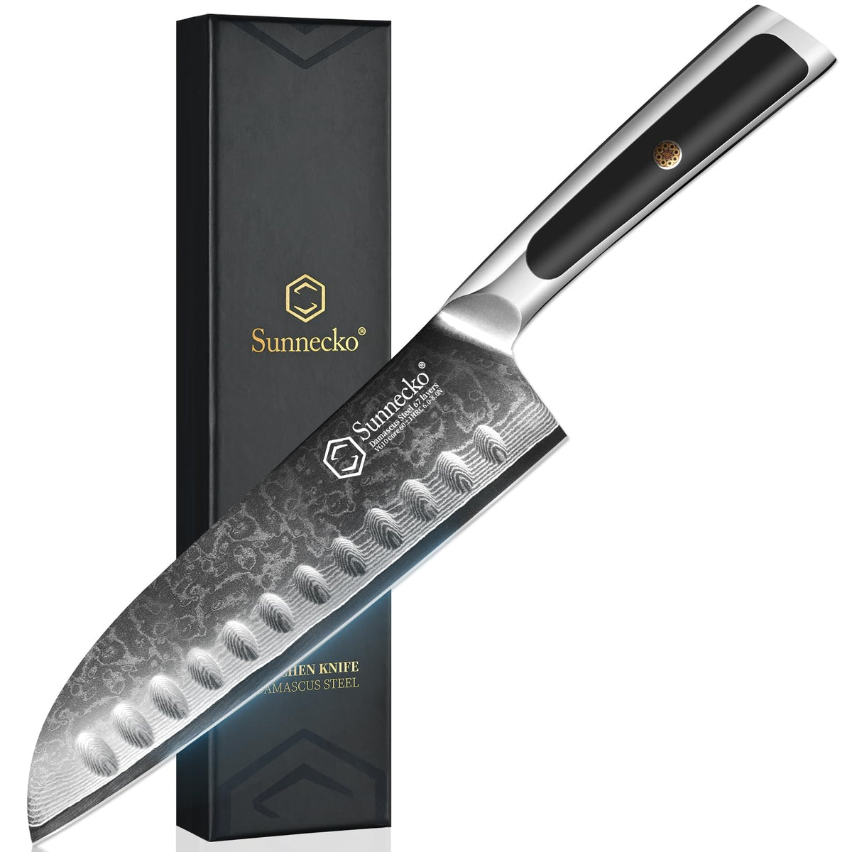 Kitchen Knife Japanese Damascus Nakiri Knife 7 Inch