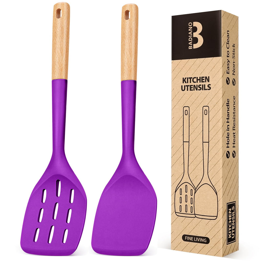 Badiano Silicone Spatula, Non Stick Turner for Cooking, Food Grade, White