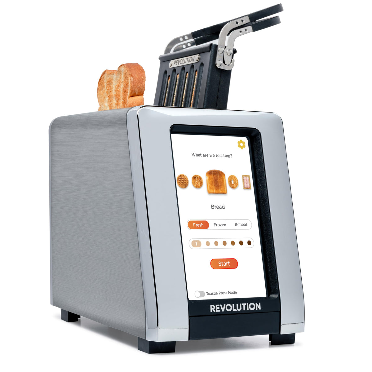 Revolution R180 Connect Touchscreen Smart Toaster with High-Speed InstaGLO Technology – Choose from 6 Bread Types, 7 Browning Levels, & Toastie Press Mode (Stainless Steel, 2-Slice)