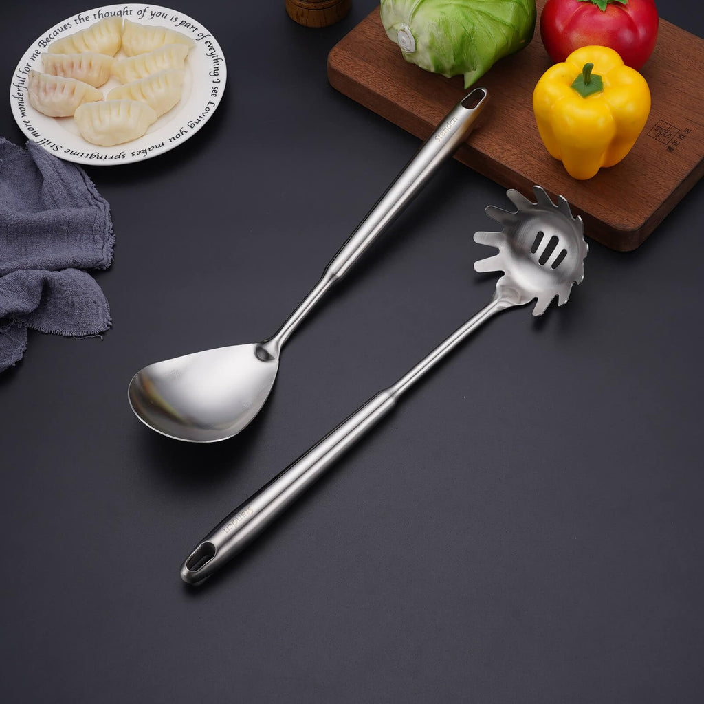 6 PCS All Metal Cooking Utensils Set - 18/10 Stainless Steel Kitchen Tools