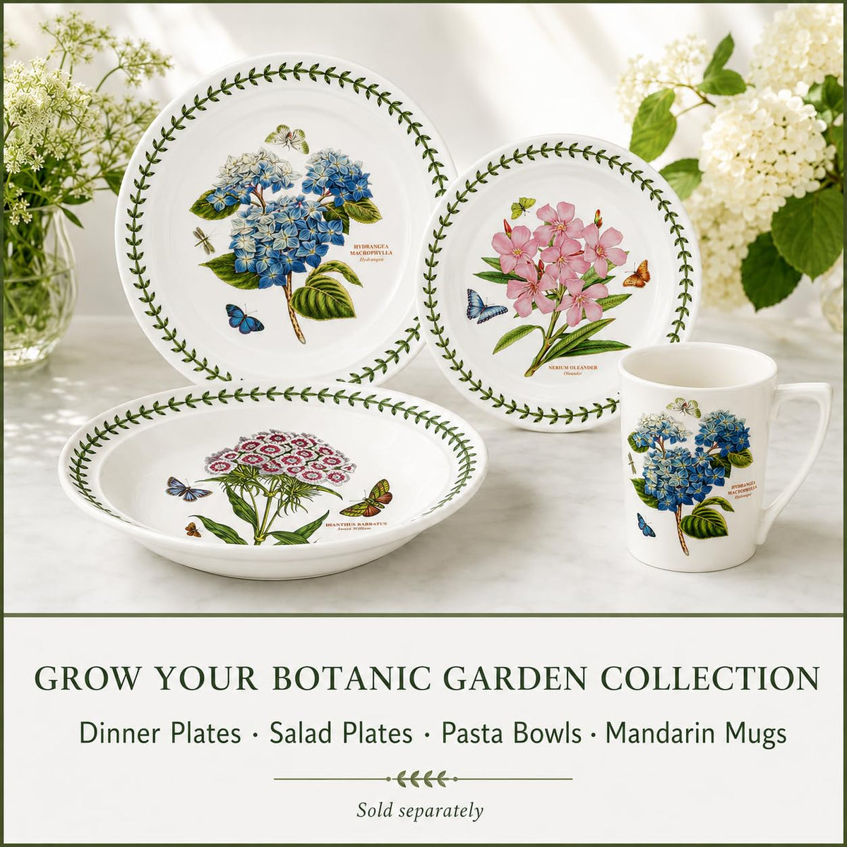 Portmeirion Botanic Garden Side Plates - Assorted Floral Patterns, Set of 6