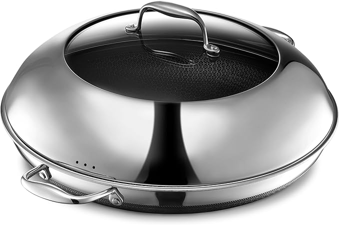 HexClad 10" Hybrid Nonstick Frying Pan with Lid, Dishwasher & Oven Safe