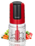 PULOYA Mini Prep Food Processor 2 Cup Small Electric Food Chopper 2 Speed for Vegetables, Meat, Fruits and Nuts with 4 Stainless Steel Blades, 400-Watt, Red