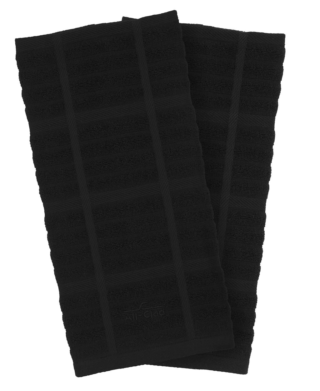 All-Clad Solid Kitchen Towels: Highly Absorbent, Super Soft Long Lasting - 100% Cotton, 17"x30" Tea Towels for Cleaning & Drying Dishes, Pans, Glassware, or Countertops, (2-Pack), Black