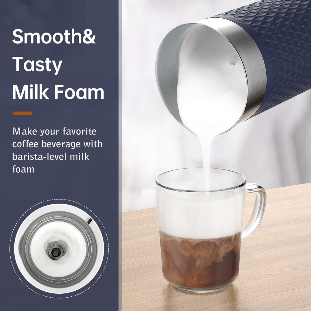SIMPLETASTE Milk Frother, 4-in-1 Electric Automatic Milk Steamer, Warm and Cold Foam Maker and Milk Warmer for Latte, Macchiato, Cappuccino, Hot Chocolate
