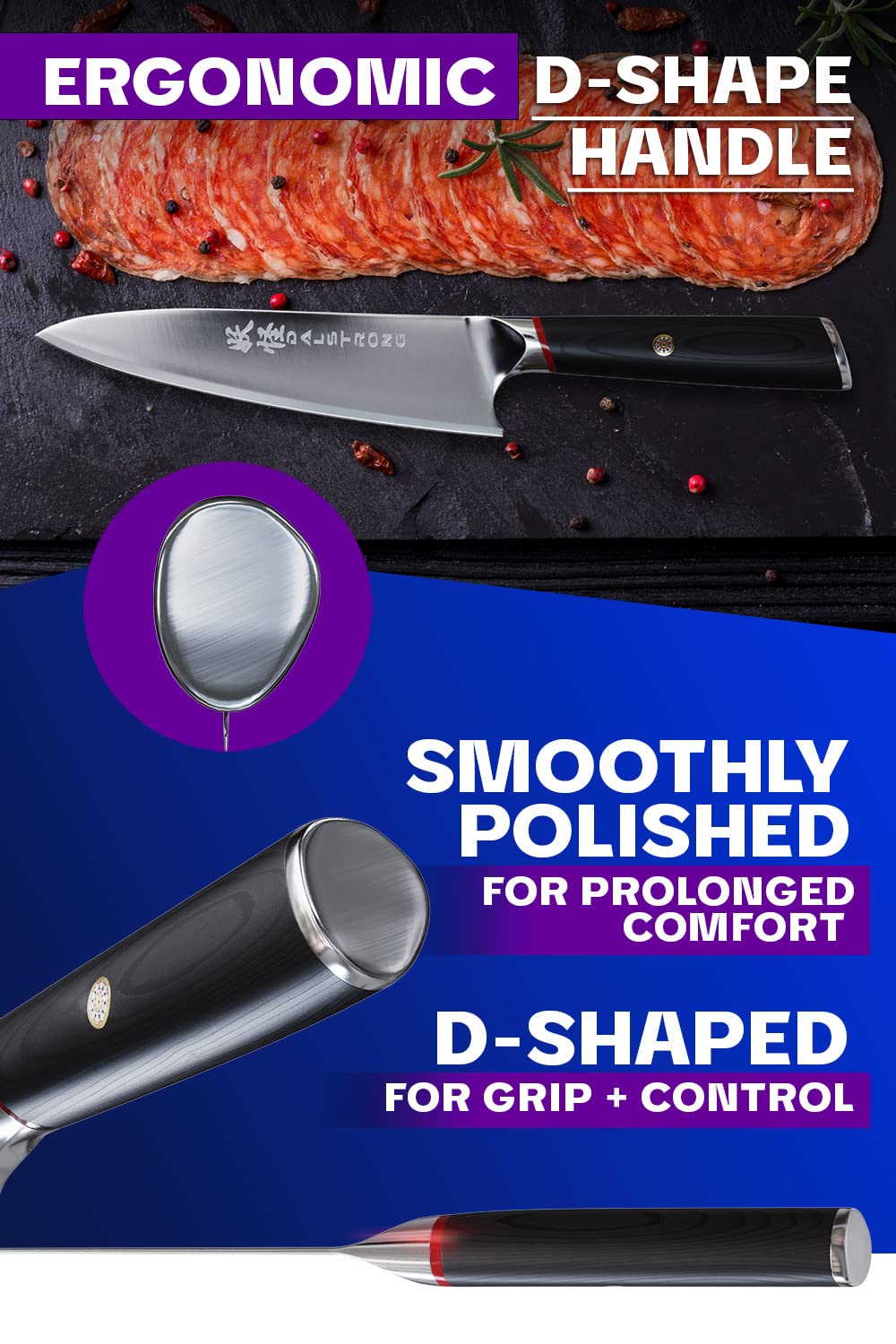 Dalstrong Chef Knife - 8 inch - Phantom Series - Japanese High-Carbon AUS8 Steel Kitchen Knife - Pakkawood Handle - Cooking Knife - Razor Sharp Chef's Knife - Sheath Included