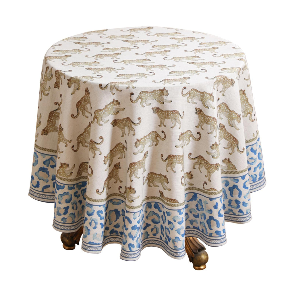 patdrea Vintage French Linen Tablecloth,Round,Diameter 55"-Wensel