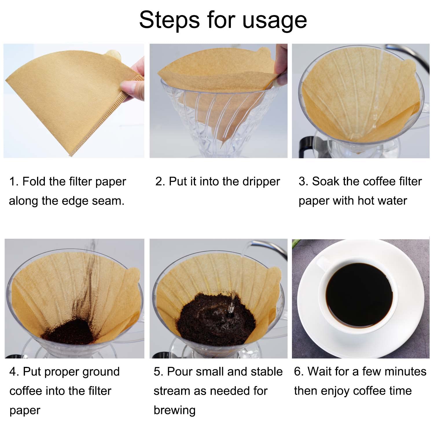 Cone Coffee Filters Size 02, 100 Count 1-4 Cups Unbleached V02 Disposable Coffee Filter Paper, Compatible with Conical Shaped Pour Over Coffee Dripper and Drip Coffee Maker