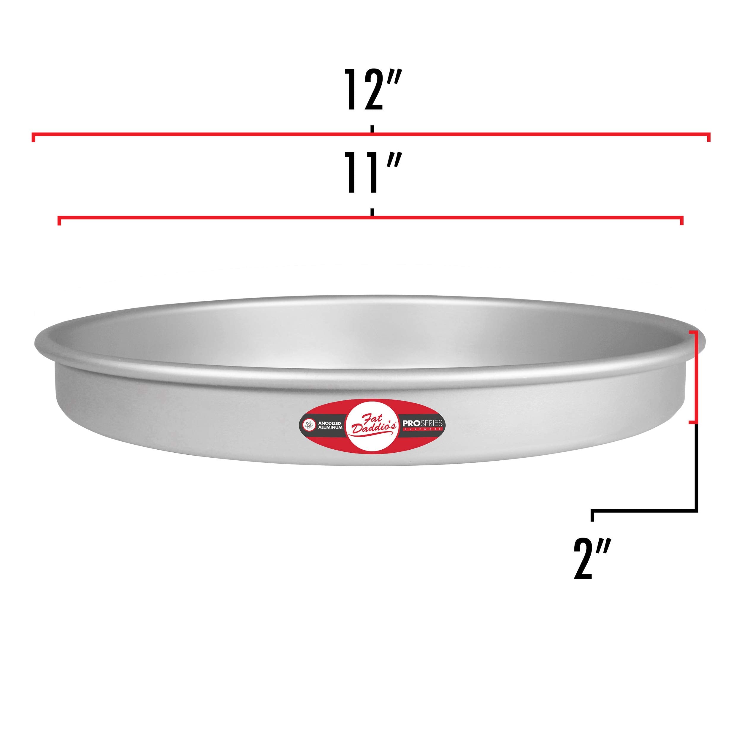 Fat Daddio's Round Cake Pan, 11 x 2 Inch, Silver