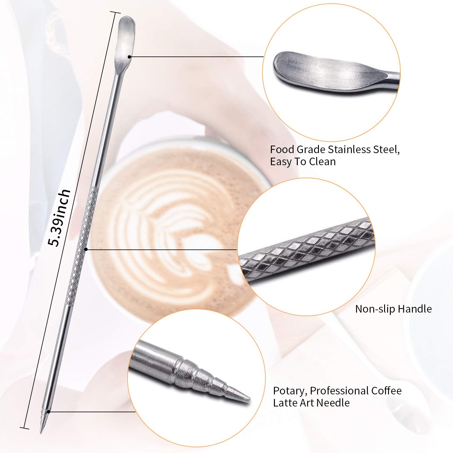 Milk Frothing Pitcher, 12OZ/350ML Stainless Steel Espresso Steaming Pitcher Coffee Milk Frother Cup with Decorating Art Pen for Espresso Machine, Milk Frother, Latte Art Black